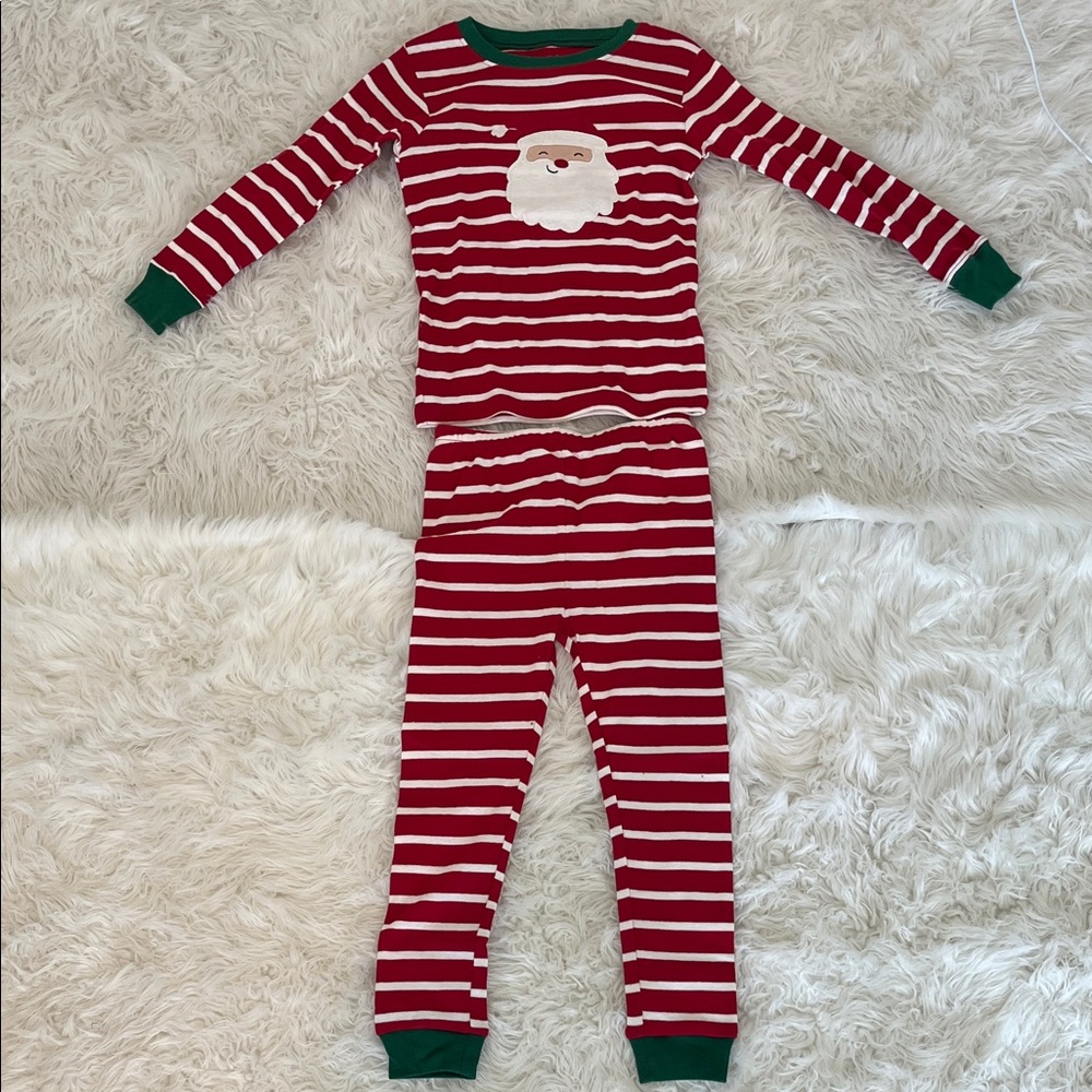 Carter's Festive Santa Pajama Set - Red and White Stripes